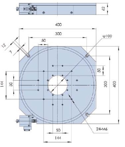 PX110-400 精密型電動(dòng)旋轉(zhuǎn)臺(tái)（蝸輪蝸桿）旋轉(zhuǎn)臺(tái) 任意角度分度盤