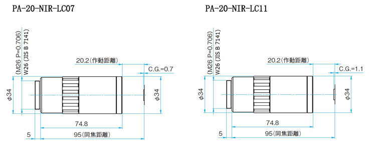 紅外物鏡 無限遠(yuǎn)消色差物鏡 PA-20-NIR-LC07